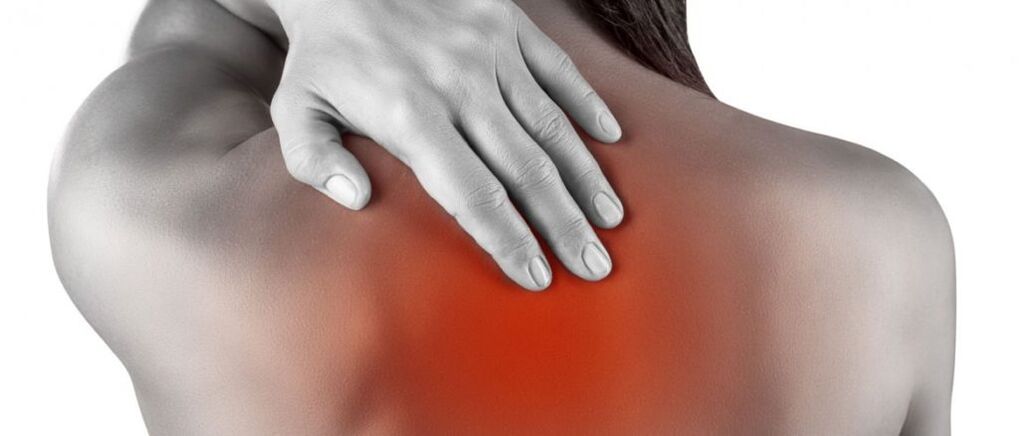 Back pain in the shoulder blade area